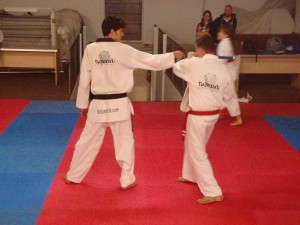 Dillan Amonini disarms Jake Klumpp during the seminar