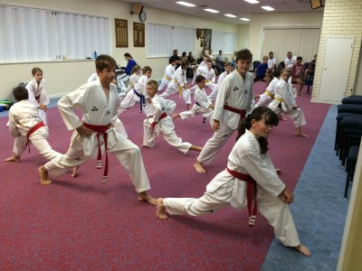 Taekwondo Central Bunbury Junior Class start their last training session before grading