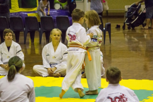 Eric & Kara work out the detail at the South West Sports Centre Open Day Demo - www.tkdcentral.com