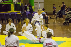 Lilly stomps on Narelle as part of Circle self defence - www.tkdcentral.com