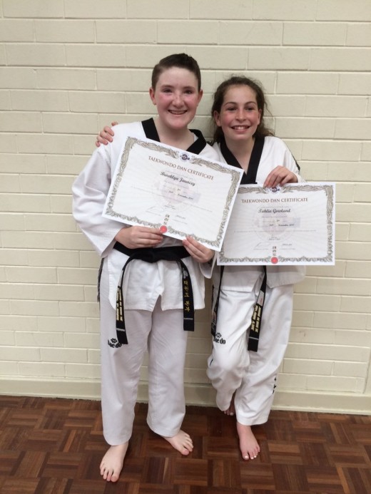 Brooklyn Jauncey & Tahlia Gowland after Passing 2nd Dan Black Belt - www.tkdcentral.com