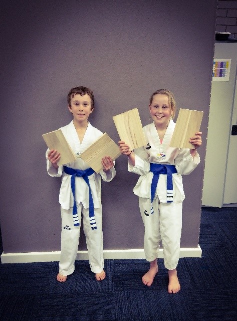 Deagan McDonald & Narelle Pollard after the Grading Board Break - www.tkdcentral.com