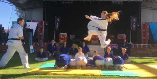 Trinity Best Flyes with a Flying Side Kick - www.tkdcentral.com