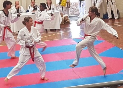 Kelly Rowe & Luke Crane Spar During The Nov 2018 Black Belt Grading