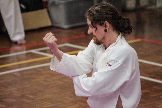 Luke Crane During The Poomsae Section Of His 1st Dan Black belt Grading - www.tkdcentral.com