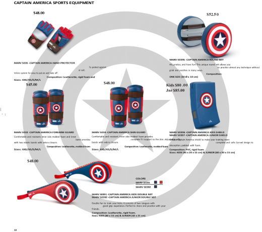 Marvel - Daedo Taekwondo Safety Gear - Captain America - Prices