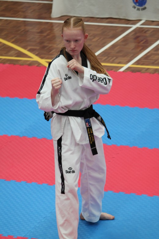 Trinity Best - Focused During Her 2nd Dan Black Belt Grading 2018 - www.tkdcentral.com